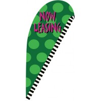 Green Square Pegs Tear Drop Flag