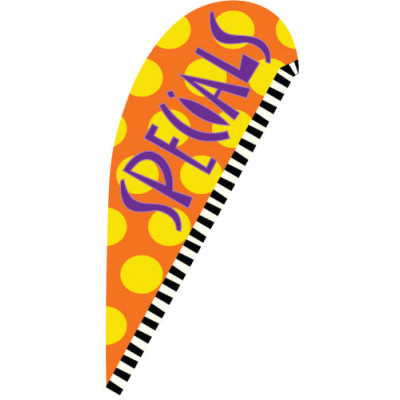 Orange Square Pegs Tear Drop Flag