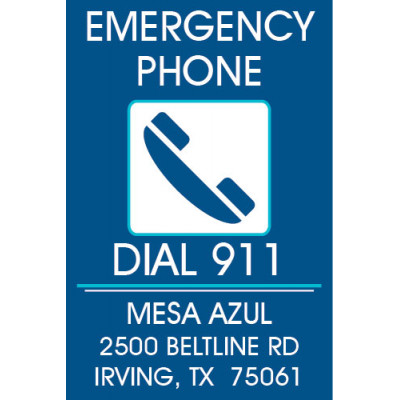 Pool Emergency Phone Sign