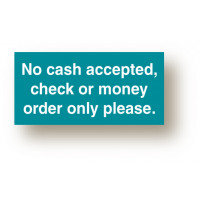 No Cash Sign