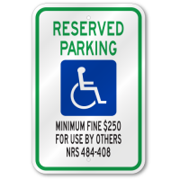 Nevada Handicap Sign