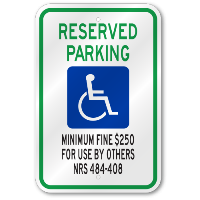 Nevada Handicap Sign
