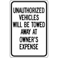 Unauthorized Vehicle Sign