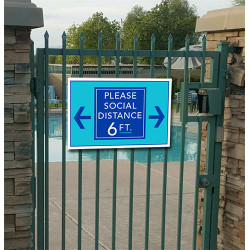Social Distancing Pool Gate Sign