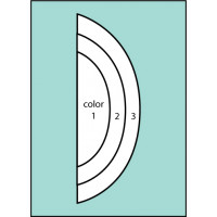 F156 Three Color Half Moon Drape Flag