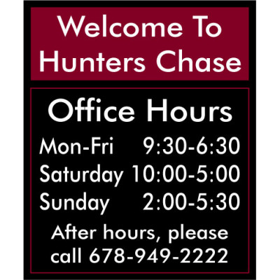 Vertical Hours Plaque