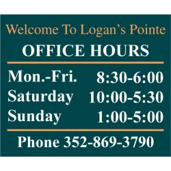 Horizontal Hours Plaque