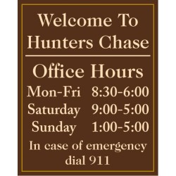 Vertical Hours Plaque