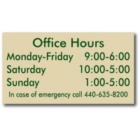Designer Office Hour Replacement Plaque