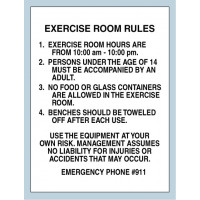 Exercise Room Rules Sign
