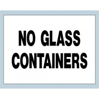 No Glass Containers Sign