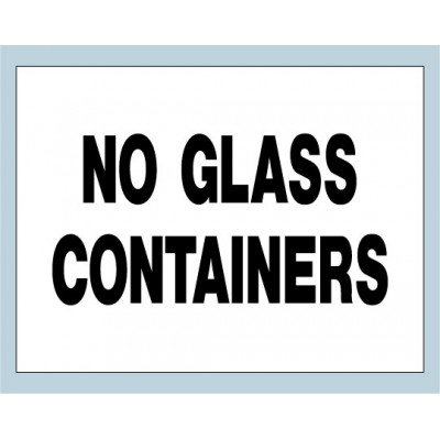 No Glass Containers Sign