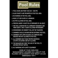 Custom Pool Rules Sign