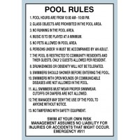 Pool Rules Sign