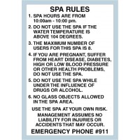 Spa Rules Sign