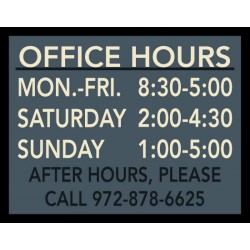 Framed Office Hours Sign
