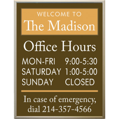 Framed Office Hours Sign