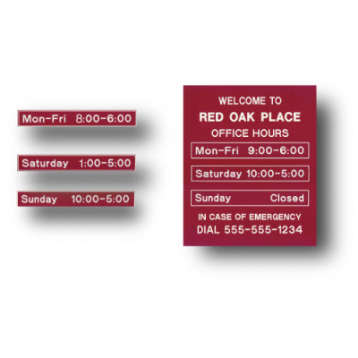 Changeable Office Hours Sign