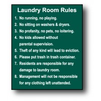 Large Laundry Rules Sign