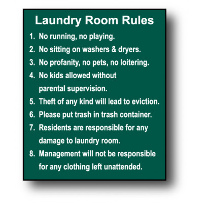 Large Laundry Rules Sign