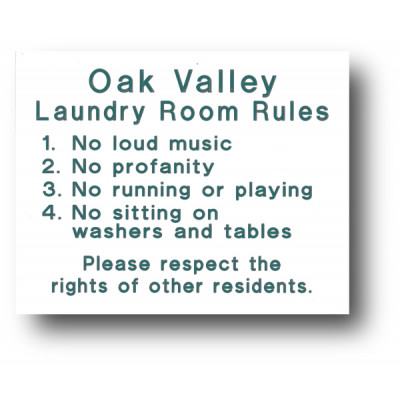 Laundry Rules Sign