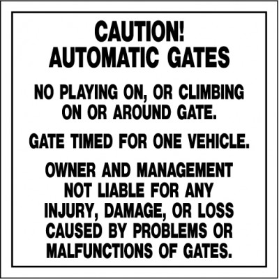 Access Gate Rules Sign