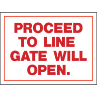 Access Gate Proceed To Line Sign