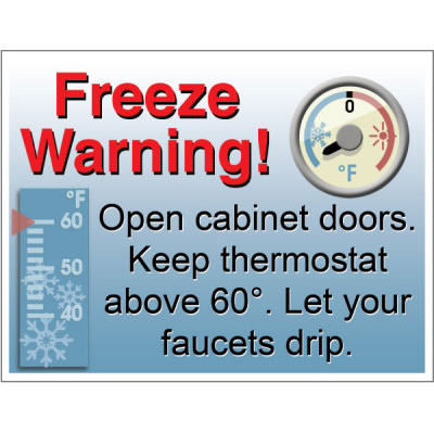 Alert Freeze Warning Sign 