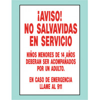 Spanish No Lifeguard Sign