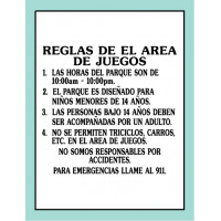 Spanish Playground Rules Sign