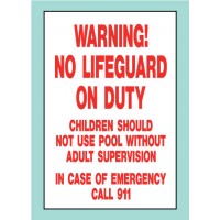 No Lifeguard Sign