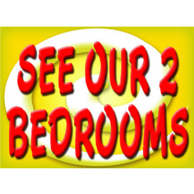 Bright and Bold See Our 2 Bedroom Sign