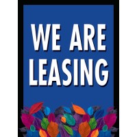 Neon Leaves Royal Blue Sign