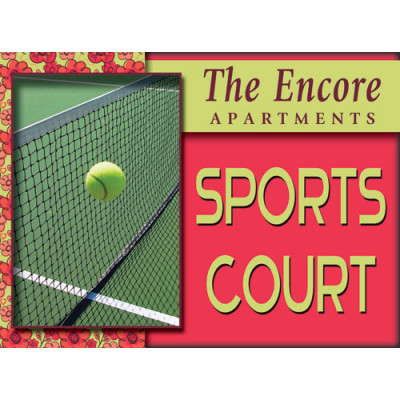 Orange Pedal Pusher Sports Court Sign
