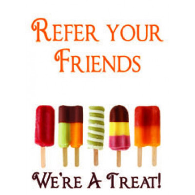 Popsicles Refer Friends Sign