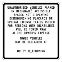 California Handicap Sign
