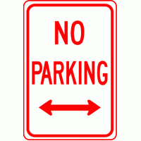 No Parking Double Arrow Sign