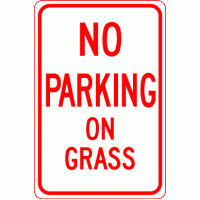 No Parking On Grass Sign