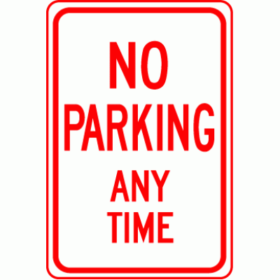 No Parking Anytime Sign