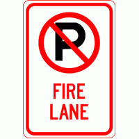 No Parking Fire Lane with Symbol