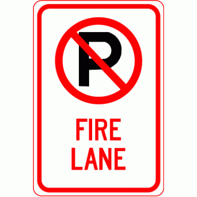 No Parking Fire Lane with Symbol
