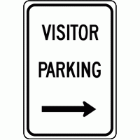 Visitor Parking Right Arrow Sign