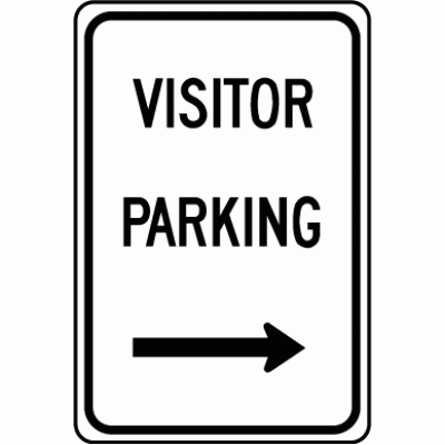 Visitor Parking Right Arrow Sign