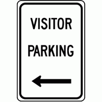Visitor Parking Left Arrow Sign