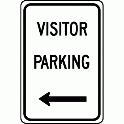 Visitor Parking Left Arrow Sign