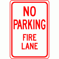 No Parking Fire Lane Sign