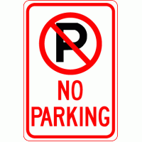 No Parking International Symbol Sign
