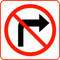 No Right Turn Sign