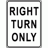Right Turn Only Sign