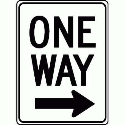 One Way Right Arrow Sign